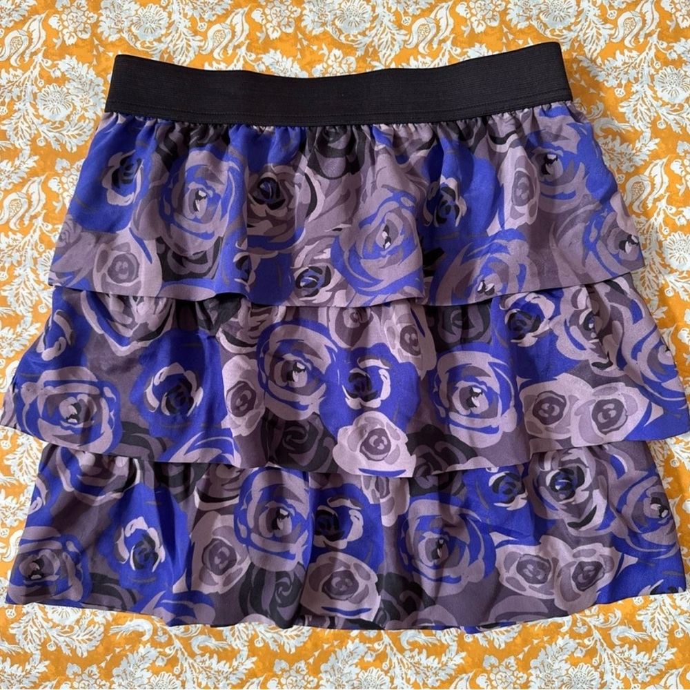 Banana Republic Purple and Gray Bubble Mini Skirt